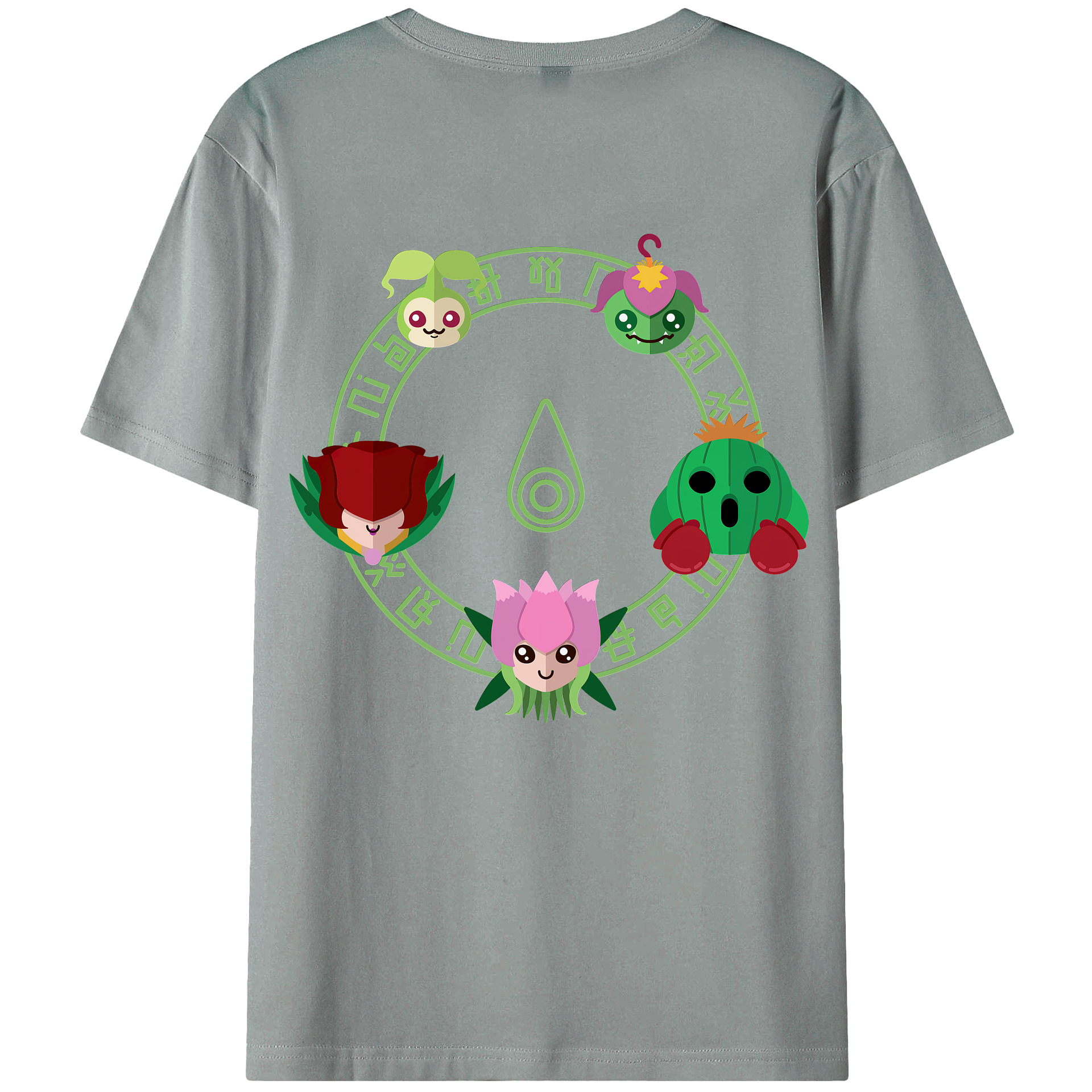（画像用） Digimon デジタルモンスター/デジモン 綿100％ メンズ半袖Tシャツ（バックプリント） 通気性